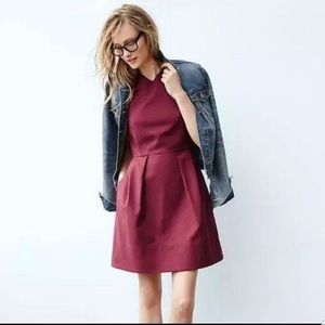 Red Gap Flare Dress
